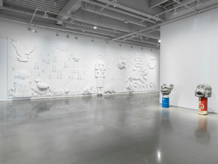 View of Minerva Cuevas, In Gods We Trust, kurimanzutto, New York, 2023. Photo: Genevieve Hanson, New York.