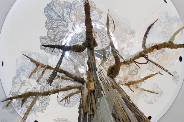 Swoon, Submerged Motherlands, 2014. Installation in progress. Photo: Brooklyn Museum.