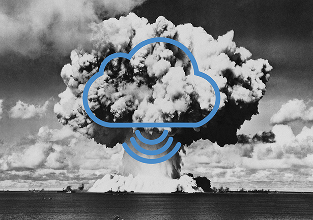 Nuclear bomb explosion, Baker test, Bikini, 25 July 1946.