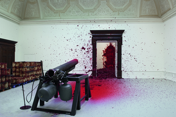 Anish Kapoor, Shooting into the Corner, 2008–2009. Mixed media, dimensions variable. Installation: Royal Academy of Arts, London, 2009. Photo: Dave Morgan. Courtesy the artist and The Royal Academy of Arts.